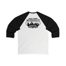 Load image into Gallery viewer, Lucky Penny Cycles Houston Skyline 3\4 Sleeve Baseball Tee